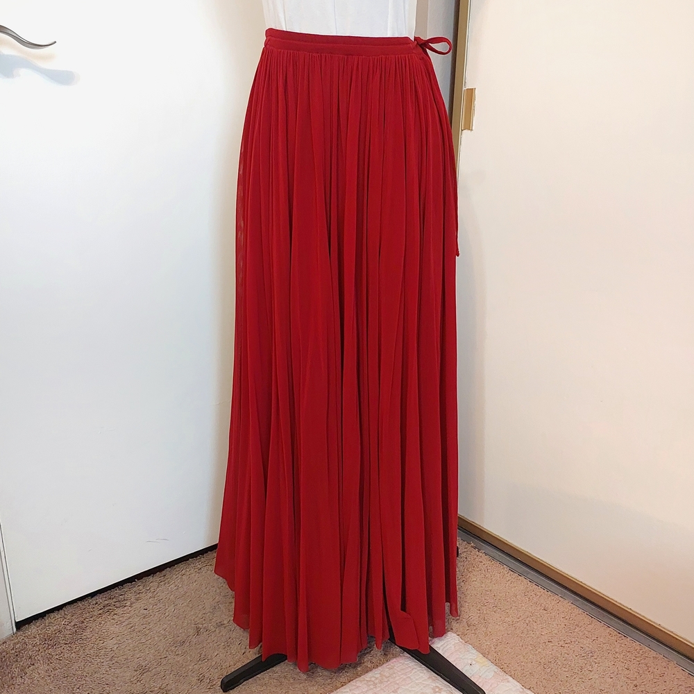 Jean Paul Gaultier Red Maxi Tie Front Skirt